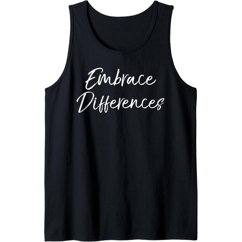 Cute Autism Quote for Moms Special Needs Embrace Differences Tank Top MADE IN USA T-Shirts, Hoodie, Sweatshirt