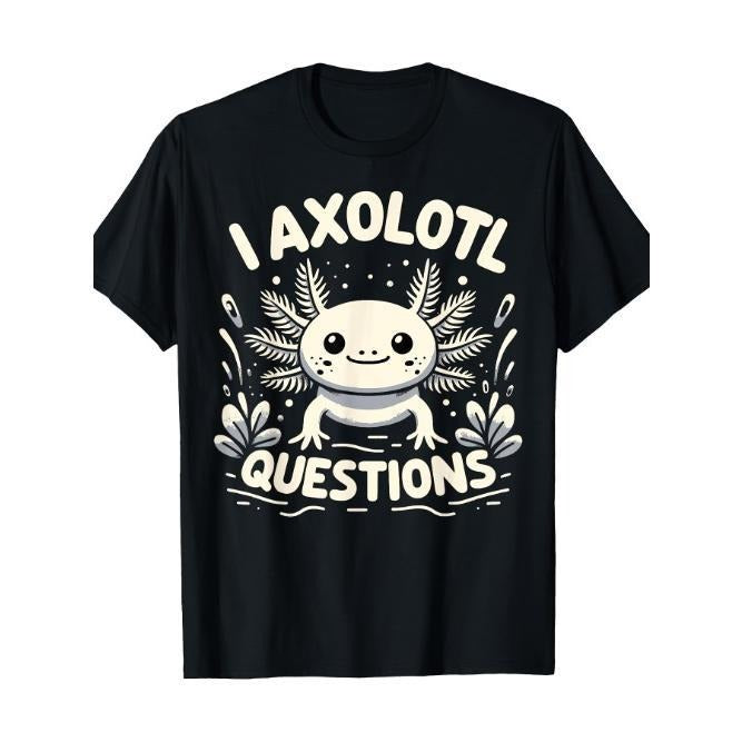 Cute Blue Axolotl Kawaii Funny I Axolotl Questions T-Shirt Made in USA Hoodie, Sweatshirt | DripVista.com