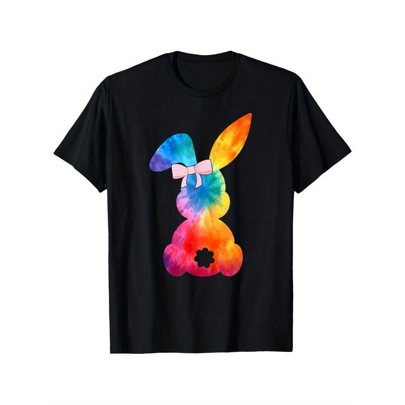Cute Bunny Rabbit Tie Dye Bow Tie Happy Easter Day WB shield T-Shirt, Unisex