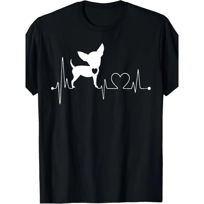 Cute Chihuahua Dog Heartbeat Tshirt For Men Men's Kids T-Shirt  made in usa Hoodie, Sweatshirt | DripVista.com