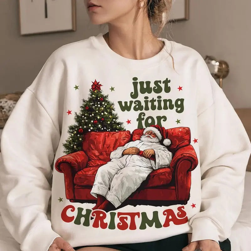 Cute Christmas Ghost Sweatshirt, Ghost Santa Claus Tee Shirt, Ghost Christmas Vibes Sweater, Cute Holiday Shirt, Gift For...