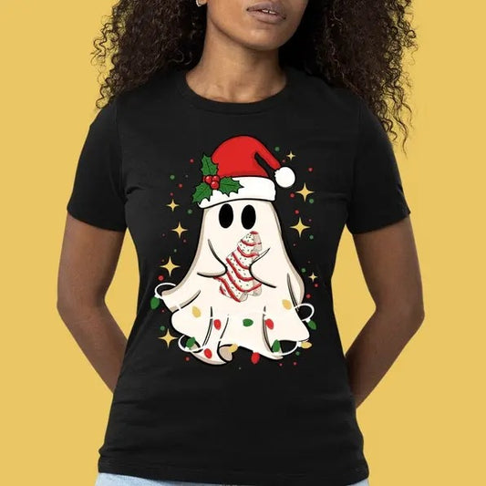 Cute Christmas ghost tree cake, Merry Christmas, Christmas, Happy New Year Tshirt
