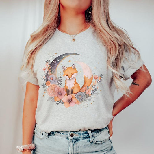 Cute Fox T Shirt Hoodie Sweater Fox Print Shirt Fox Lover Shirt Floral Fox Shirt Gifts For Fox Lovers Cottagecore Clothing Forestcore Shirt Woodland