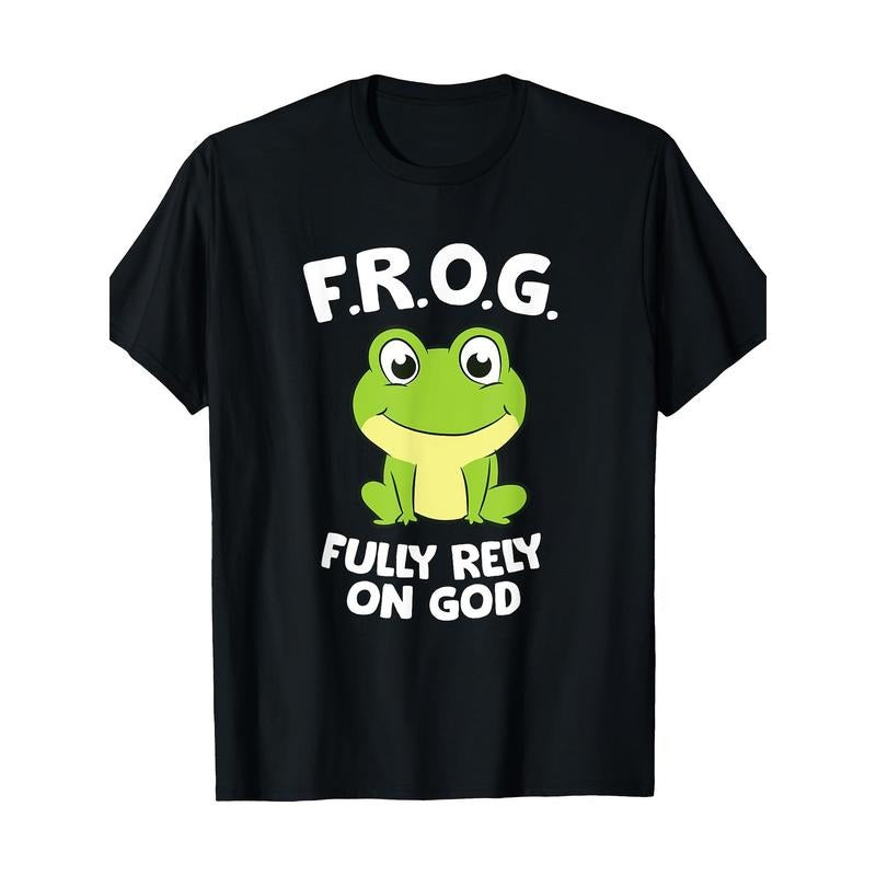 Cute Frog Fully Rely On God Christian Frog T-Shirt made in usa Hoodie, Sweatshirt | DripVista.com