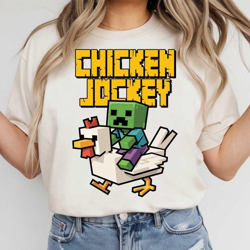 Cute Gaming Shirt , Funny Game Character Shirt, Funny Gamer Shirt, Gaming Shirt, Funny Riding Chicken Shirt,Gamer Shirt Shirt, Gift For Gamers