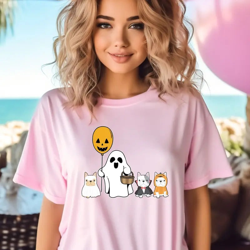 Cute Ghost French Bulldog Custom Colors Tee shirt Hoodie, Sweatshirt | DripVista.com