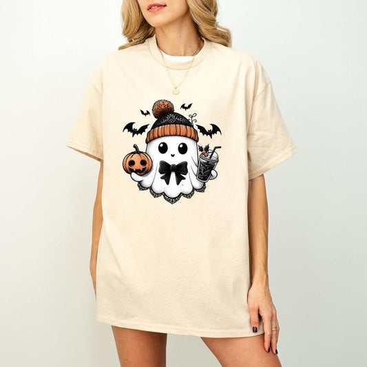 Cute Ghost Shirt, Halloween Ghost Coffee Shirt, Bougie Ghost Shirt, Here for the Boos,Halloween Crewneck, Ghost Sweatshirt,Halloween Sweater