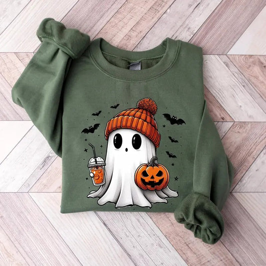 Cute Ghost Sweatshirt, Funny Spooky Sweatshirt, Womens Ghost Sweatshirt, Spooky Season, Halloween Party Shirt, Fall Ghost Shirt