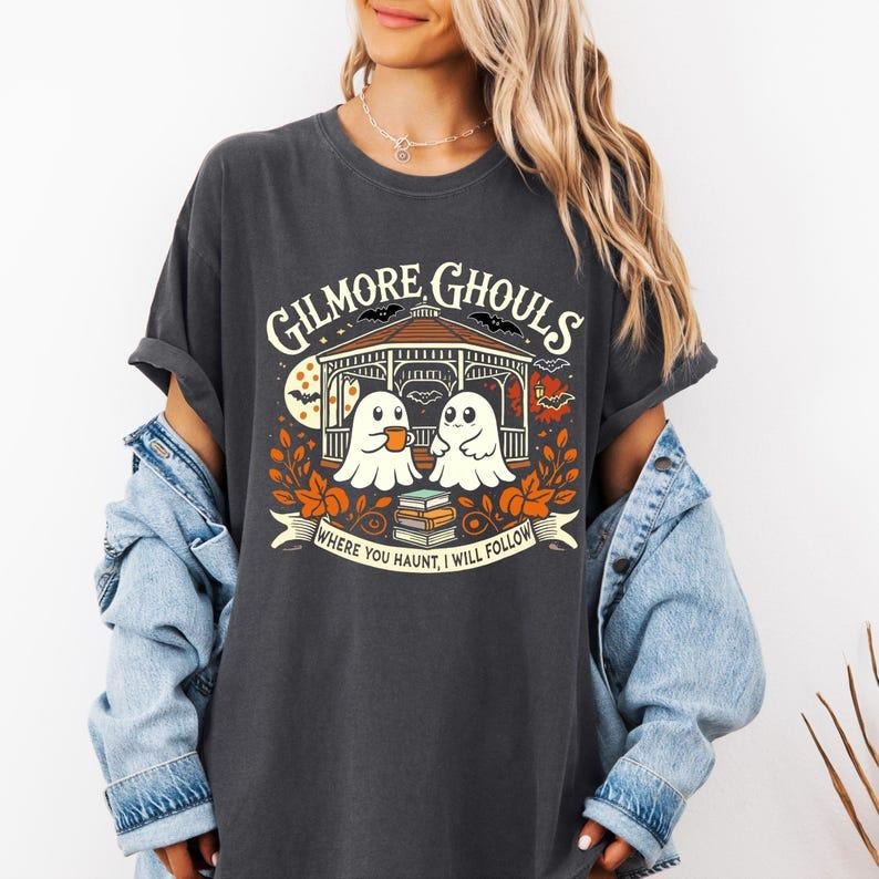 Cute Gilmore Ghouls Tshirt, Ghost Parody Halloween Tee, Fall Shirt for Gilmore Girl Fans, Halloween Shirt, TV Show Fan Tee