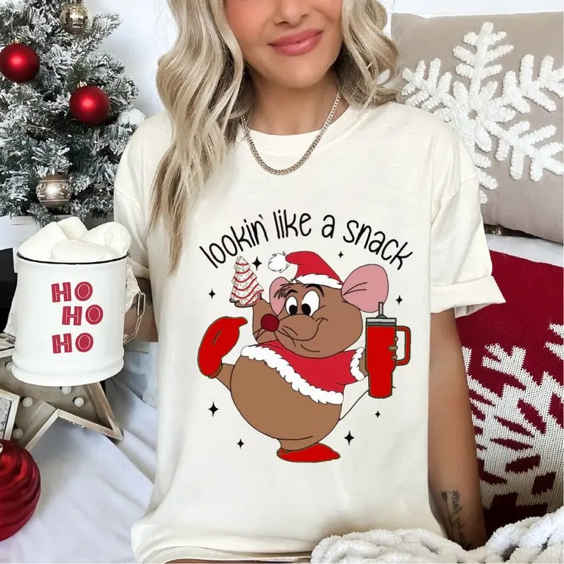 Cute Gus Gus Tshirt, Looking Like A Snack Christmas Shirt, Family Christmas Shirt Top Womenswear