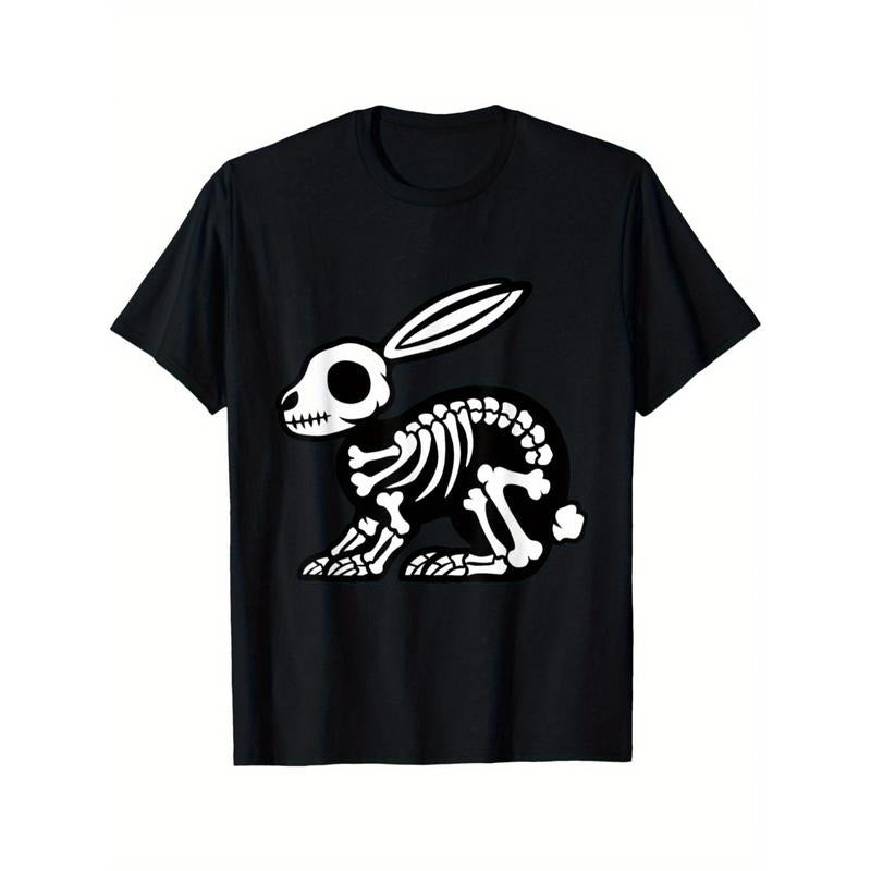 Cute Halloween Bunny Skeleton Animal Rabbit Archeologist men's T-Shirt made in usa Hoodie, Sweatshirt | DripVista.com