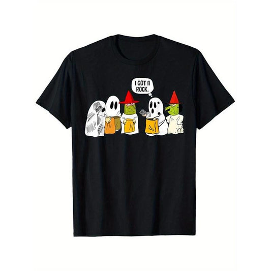 Cute Halloween ghost for Men Women, Funny Unsex Street Style Short Sleeve Tee, Happy Halloween, Comfort Fit Men's Tee, Crew Neck Tee, Casual Wear, Autumn Season Fashion Made in USA