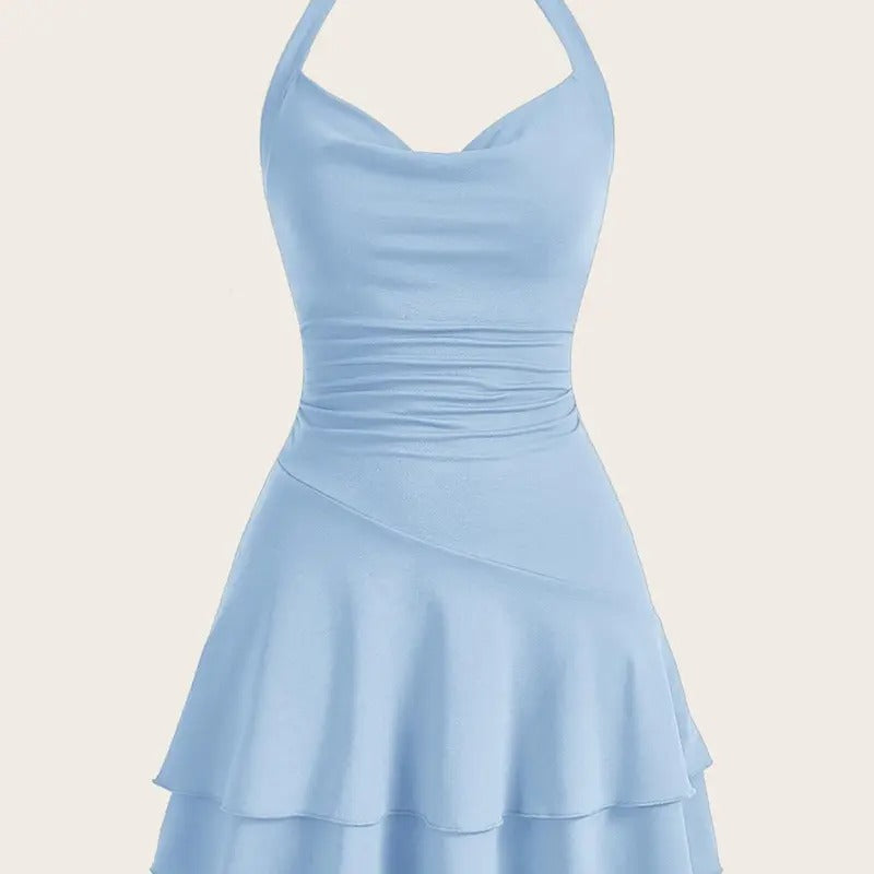 Cute Halter Mini Dresses for Women Summer  Club Party Backless Short Sundress T-Shirts, Hoodie, Sweatshirt | DripVista.com