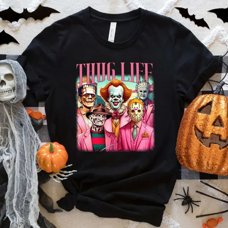 Cute Horror Shirt, Hallowen Shirt,  Cute Fall Shirt, Spooky Seasonstyle{n002}2