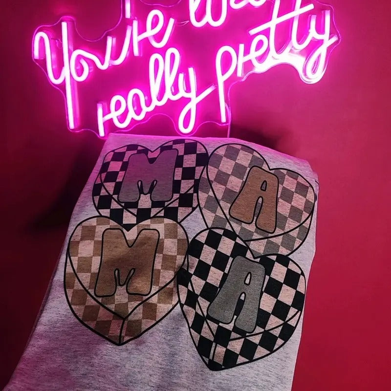 Cute Mama Heart Graphic Tee Hoodie, Sweatshirt | DripVista.com