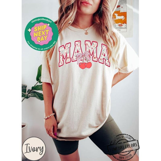 Cute Mama Shirt Comfort Colors, Vintage floral Mama Shirt, Mama Birthday Crewneck, Mothers Day Gift, Motherhood Tshirt, Gift From Daughter