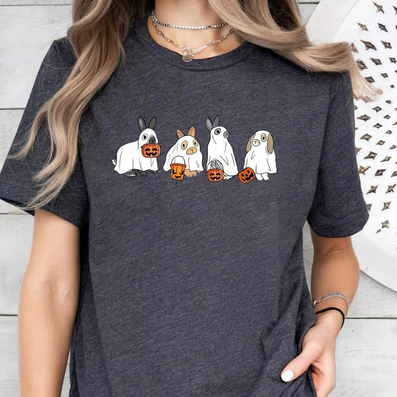 Cute Rabbit Ghost Halloween Sweatshirt, Ghost Bunny Shirt, Halloween Vibes Shirt, Spooky Season Shirt, Spooky Rabbit Sweater, Halloween Gift
