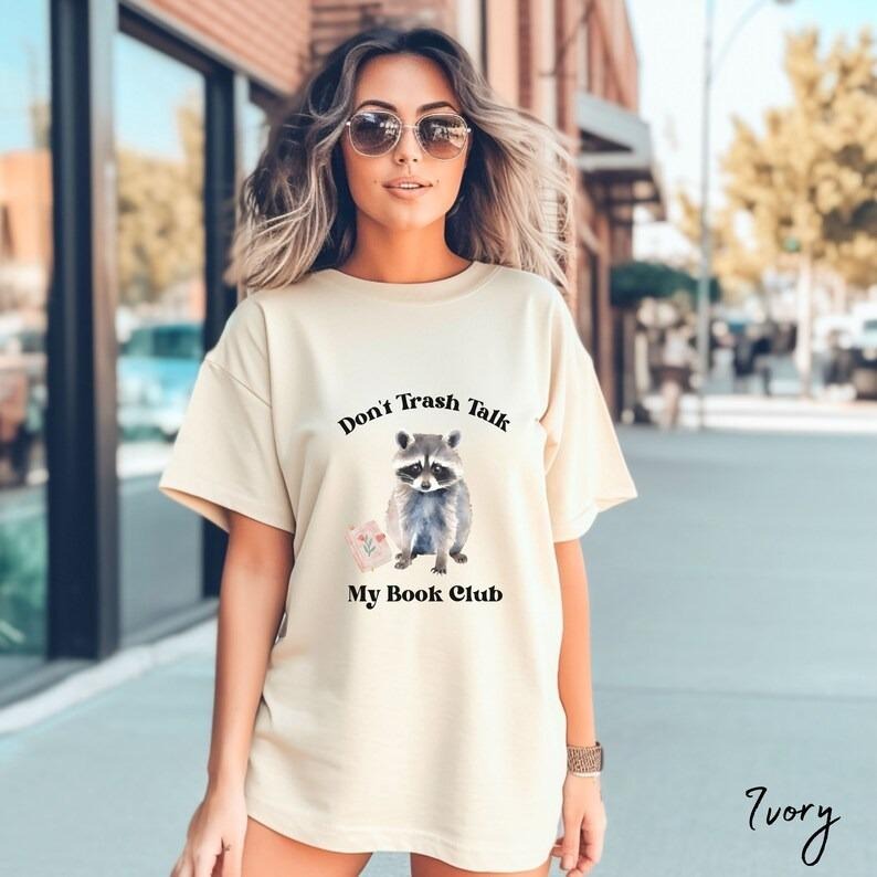 Cute Reading Shirt Raccoon Shirt Romantasy Reader Trash Panda Comfort Colors Funny Bookish Shirt Banned Books Shirt...