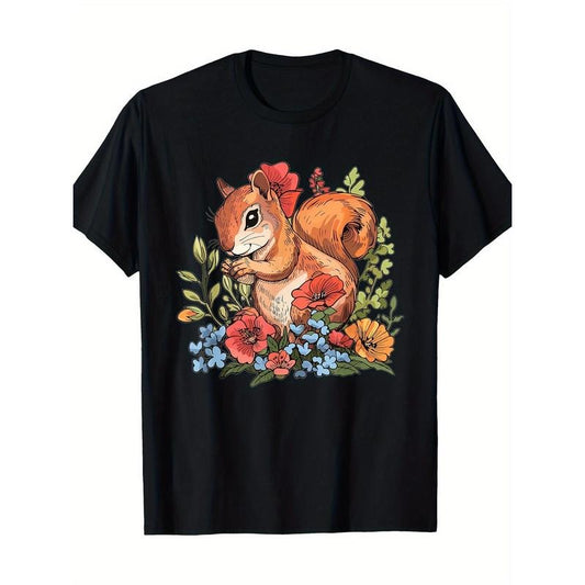 Cute Squirrel Flower My Squirrel T-shirt -100% cotton Made in USA