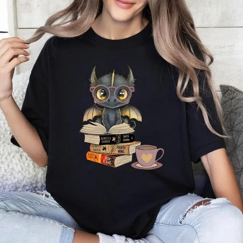 Cute Tairn Dragon T-shirt, Onyx Storm Sweatshirt, Fourth Wing Unisex T-shirt, Onyx Storm Hoodie, Fantasy Bookish Gift,...