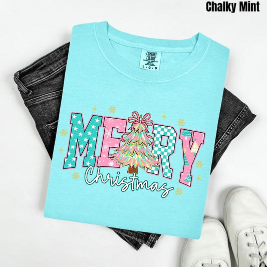 Cute Tree Merry Christmas Comfort Colors T-Shirt 'NLB'