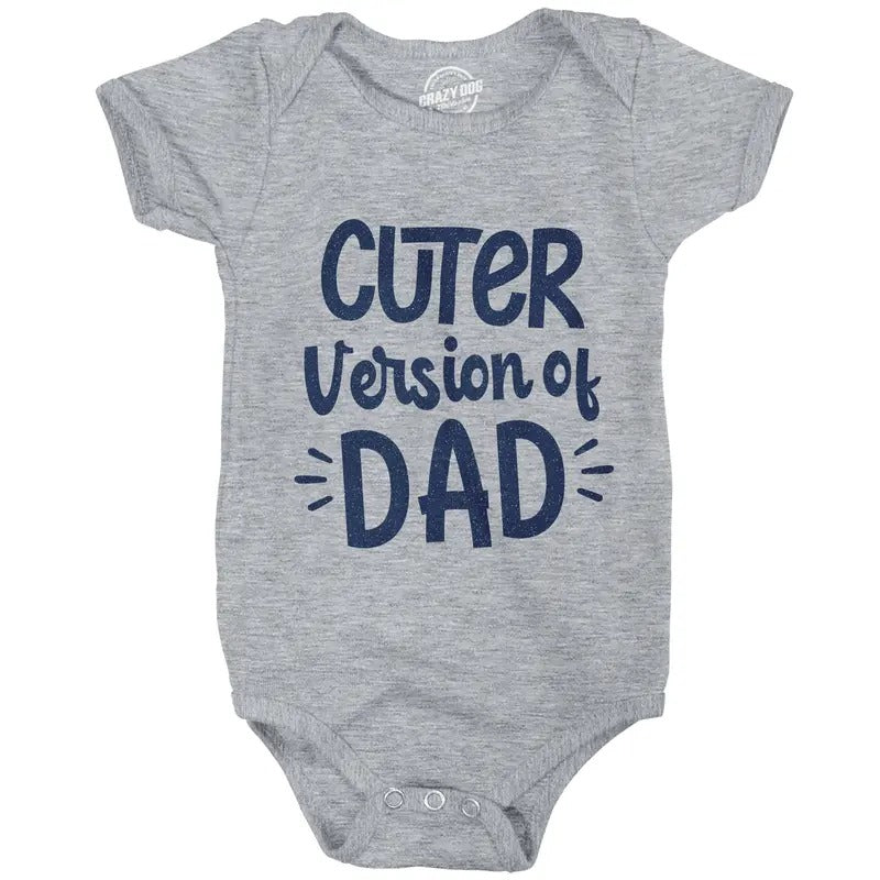 Cuter Version Of Dad Baby Bodysuit Funny Son Family Boy Graphic Novelty Jumper Funny Baby Onesies Funny Sarcastic Onesie...