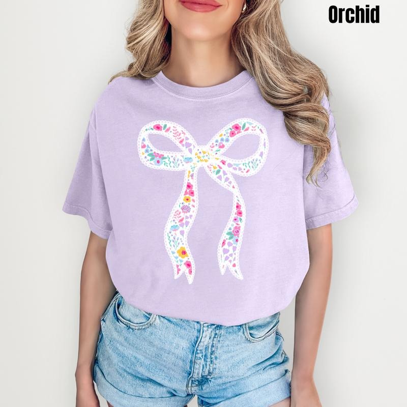 Cutesy Blooms Ribbon Comfort Colors T-Shirt 'NLB'