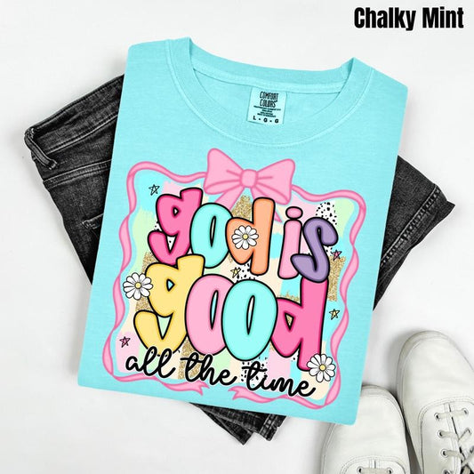 Cutesy God Is Good Comfort Colors T-Shirt 'NLB'