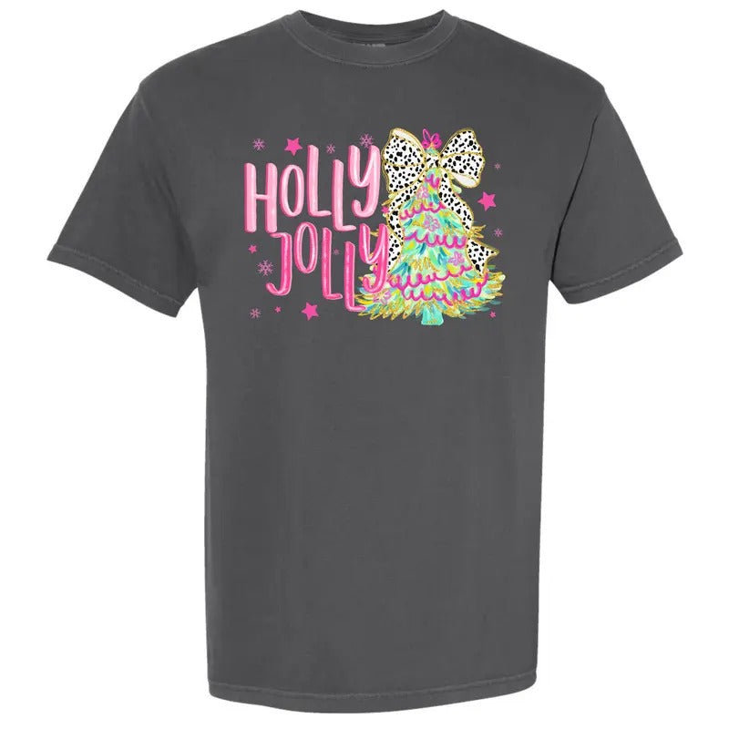 Cutesy Holly Jolly Tree Comfort Colors T-Shirt 'NLB'