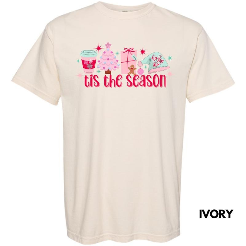 Cutesy Pink Tis The Season Comfort Colors T-Shirt 'NLB' Hoodie, Sweatshirt | DripVista.com