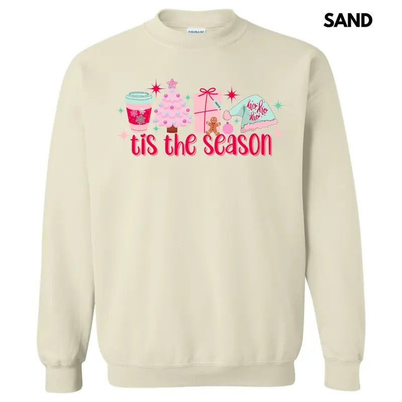 Cutesy Pink Tis The Season Sweatshirt 'NLB'