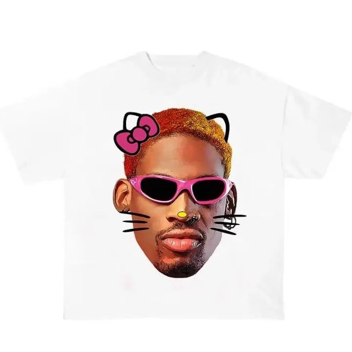 D.Rodman Pink Kitty T Shirt Size S-4XL Hoodie, Sweatshirt | DripVista.com