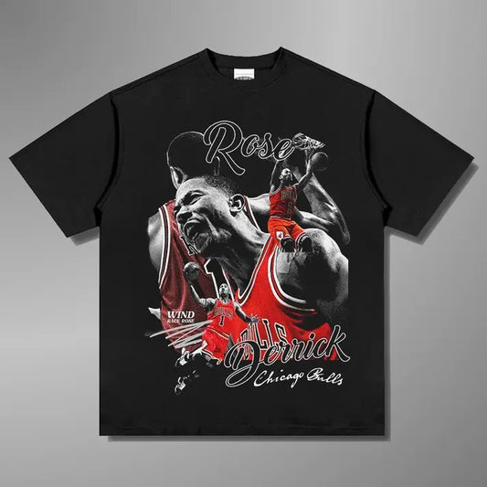 DERRICK ROSE TEE V2 Print Short Sleeve T-shirt Gift Fan Fabric Menswear Top Vintage