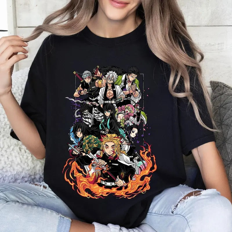 DM Hashira Characters Anime Tshirt Crewneck Hoodie Sweatshirt | DripVista.com