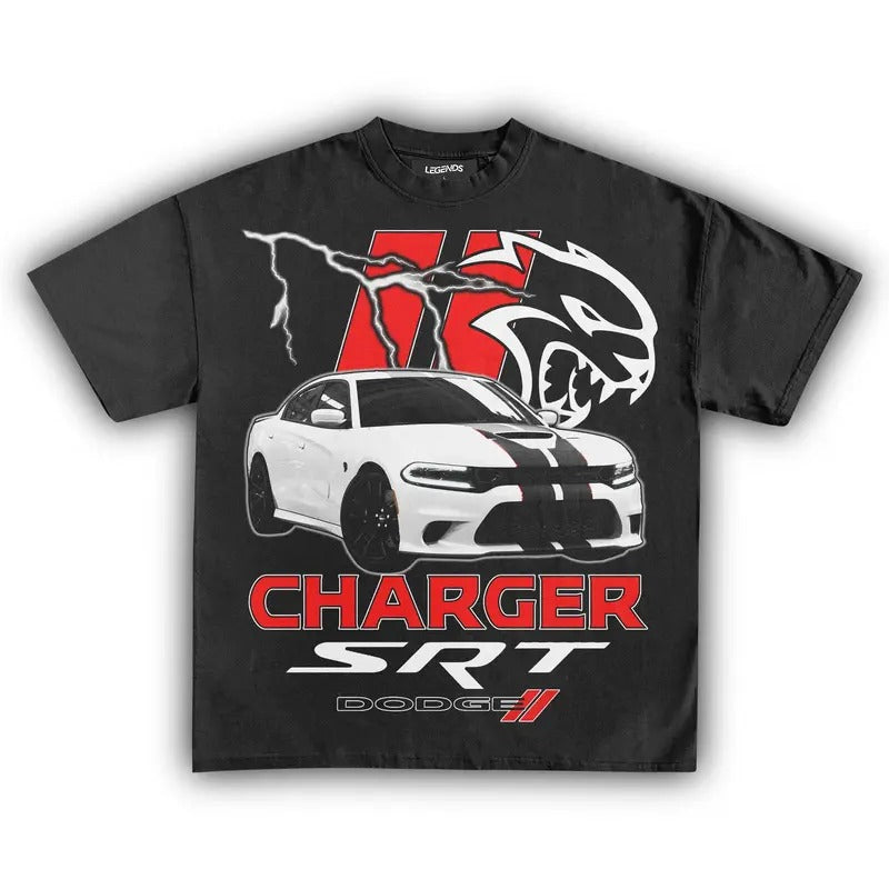 DODGE CHARGER SRT HELLCAT VINTAGE TEE Tshirt Streetwear Tshirt Streetwear Womenswear Top Cotton Fashionstyle{n002}2...