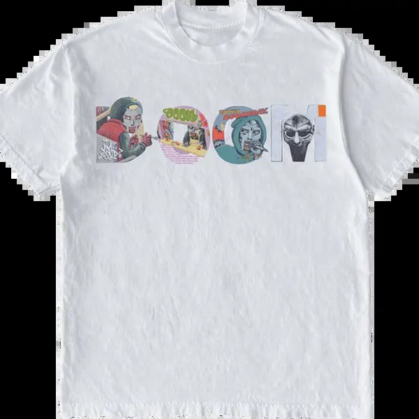 DOOM Text Album T-Shirt Graphic Vintage Tee 100% Cotton For Men For Women Menswear Soft