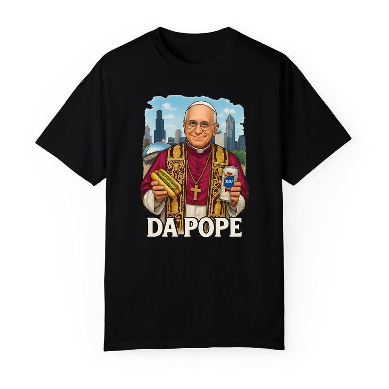 Da Pope Chicago Unisex T-Shirt, Jesus T-Shirt Gift, Christian Tee Hoodie, Sweatshirt | DripVista.com