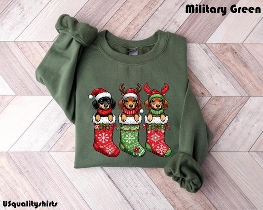 Dachshund Christmas Sweatshirt, Dog Christmas Sweatshirt, Dachshund Lover Sweatshirt, Dachshund Sweatshirt, Dachshund Shirt