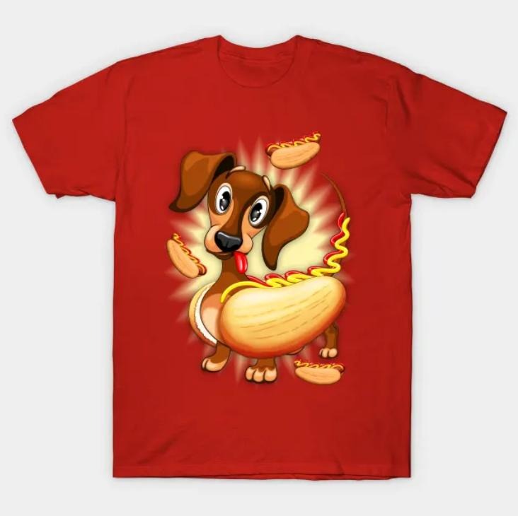 Dachshund Hot Dog Cute Gunpla brand Funny Character Tshirt, Funny Animals Shirt, Vintage Graphic Tees, Business Casual Outfits Masters Merch 2025, Vacation Outfits, Unisex Meme Cringe Funny Dumb Gifts for Men Women Streetwear
