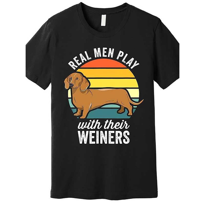 Dachshund Humor Graphic Tee for Men - Soft Cotton, Short Sleeve, Crew Neck