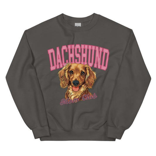 Dachshund Mom Brown Long Haired Dachshund Club Sweatshirt ~ Sweatshirt Unisex Apparel Relaxed Fit Printed in the USA Clothing Womenswear Casual and Comfortable