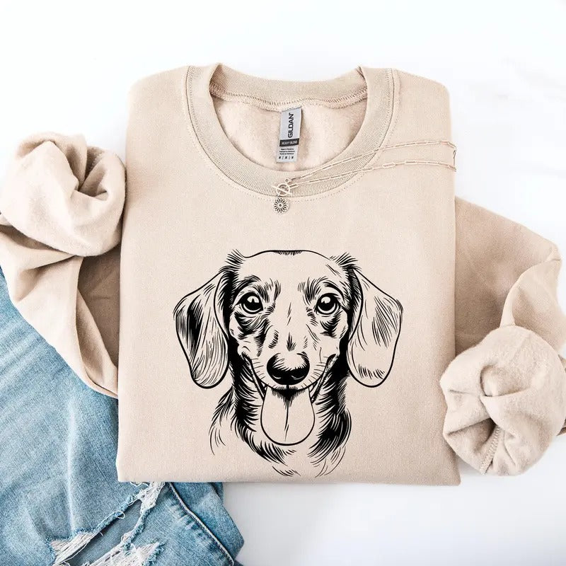 Dachshund, Pet, Dog Breed Sweatshirt, Crew Neck, Women's, Crewneck T-Shirts, Hoodie | DripVista.com