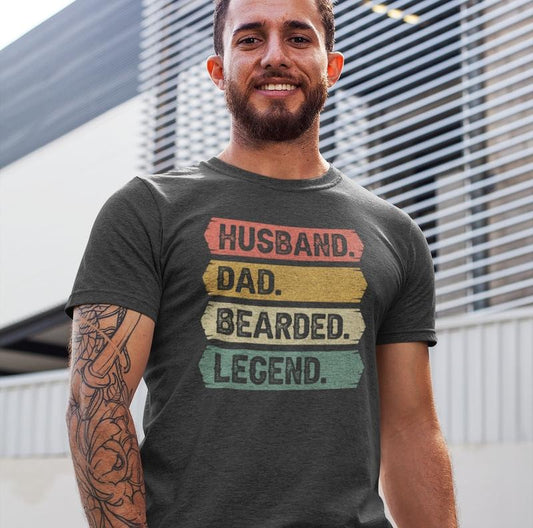 Dad Beard T Shirt Hoodie Sweater - Bearded Legend Tee For Husbands And Fathers - Funny Bearded Dad Gift For Fathers Day Or Birthday