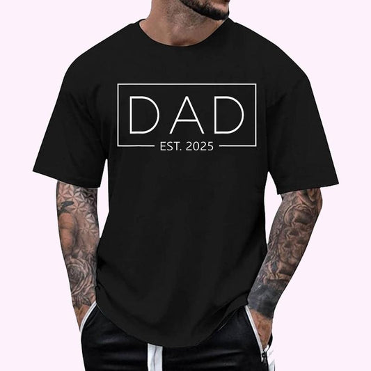 Dad Est. 2025 Expect Baby 2025 Father 2025 Dad 2025 T-Shirt | Unisex Cotton Tee, Top Menswear