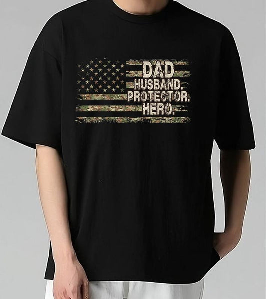 Dad Husband Protector Hero T-Shirt Classic Sport T-Shirt Vintage 90s Graphic Tee Bold Style for Streetwear Lovers