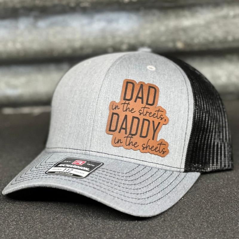 Dad In The Streets Daddy In The Sheets hat leather patch T-Shirts, Hoodie, Sweatshirt | DripVista.com