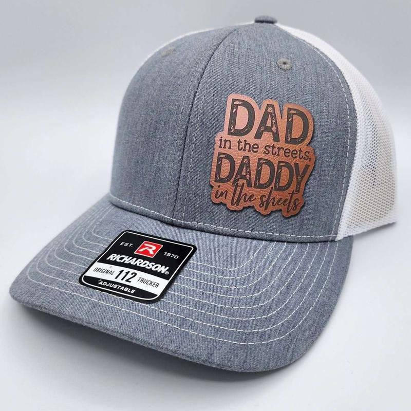 Dad In The Streets Leather Patch Richardson Hat T-Shirts, Hoodie, Sweatshirt | DripVista.com
