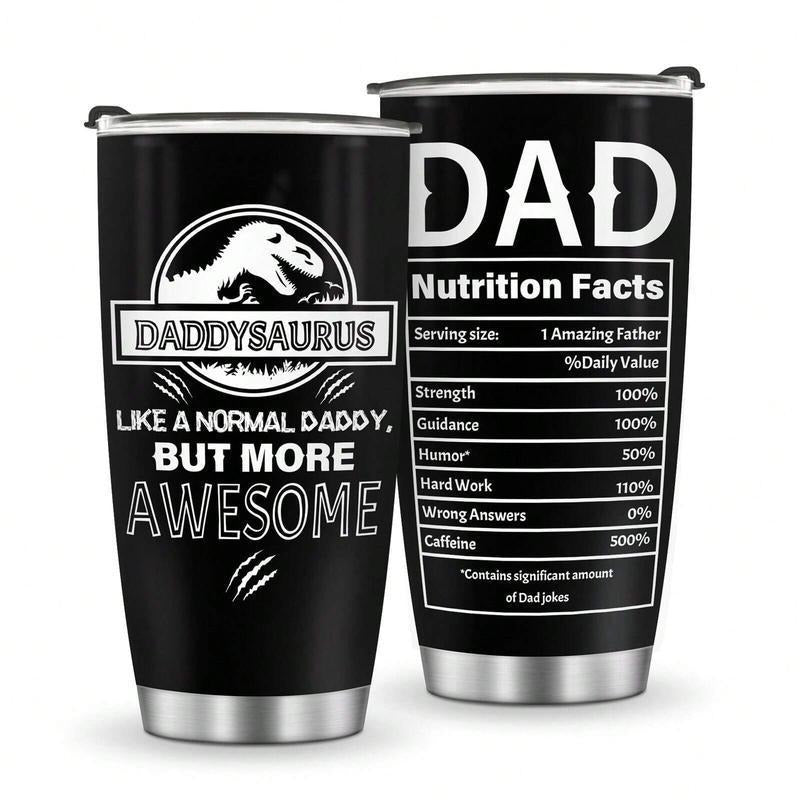 Dad Nutrition Facts Tumbler, 20oz 30oz Insulated Cup, Gifts for Dad, Papa, Grandpa, Him on Fathers Day, Birthday, Thanksgiving, Christmas, Thoughtful Presents