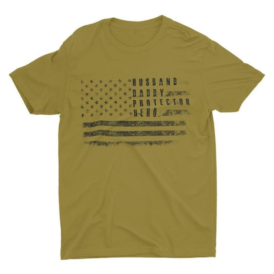 Dad USA Flag Patriotic Shirt Fathers Day Gift For Father T shirt Gifts For Dad Patriotic Shirts For Men Best Dad Gifts Fabric Menswear