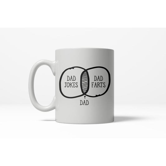 Dad Venn Diagram Funny Dad and Fart Jokes Fathers Day Ceramic Drinking Coffee Mug  - 11oz Funny Coffee Mugs Ceramic Printed Drinkware Cup